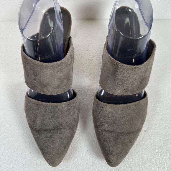 Able Joselyne Gray Suede Slingback Heels Women's 9.5 Pointed Toe 3.25" Heel - Picture 2 of 10